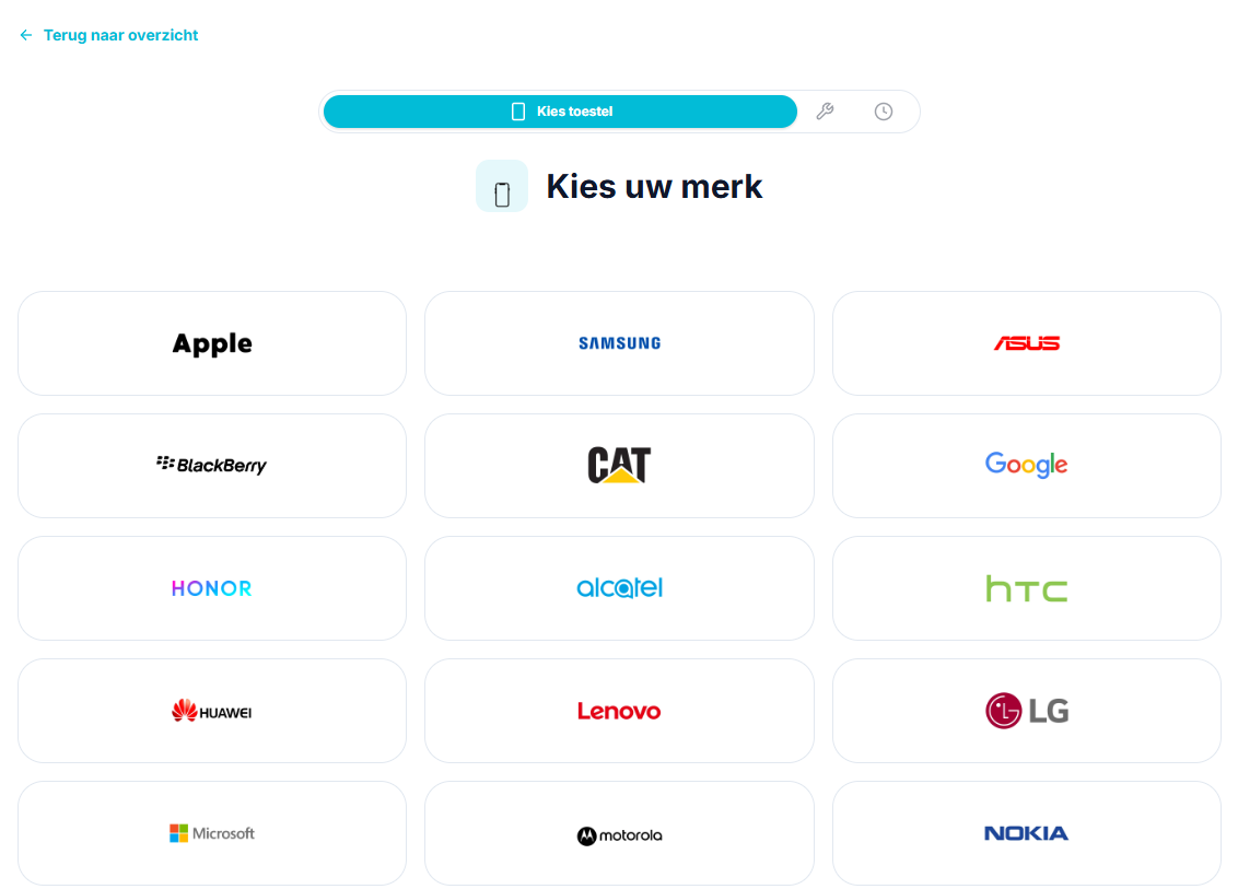 Stap 2 · Kies merk